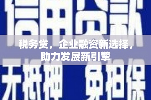 徐州税务贷，企业融资新选择，助力发展新引擎