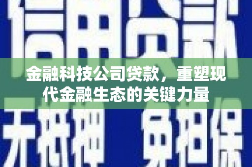 徐州金融科技公司贷款，重塑现代金融生态的关键力量